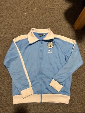 Manchester City Puma Light Blue & White Jacket size Medium